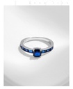 925 Sterling Silver ring with dark blue oval Cubic Zirconia stone - Size #7 (copy)