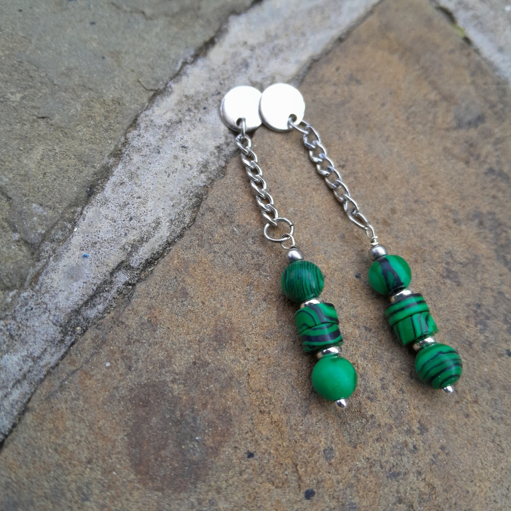 Malachite dangle earrings