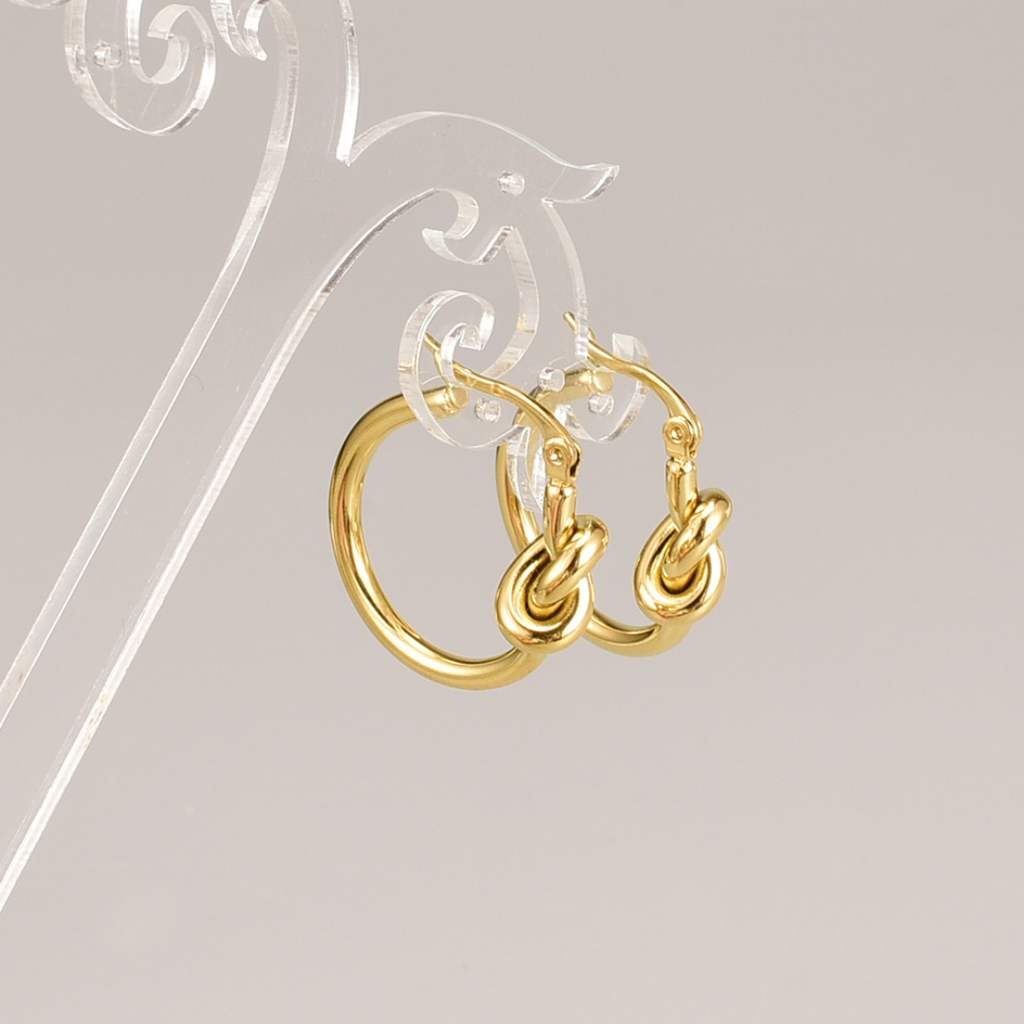 Stainless Steel Knot hoop earrings