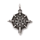 304 Stainless Steel Viking Compass Necklace