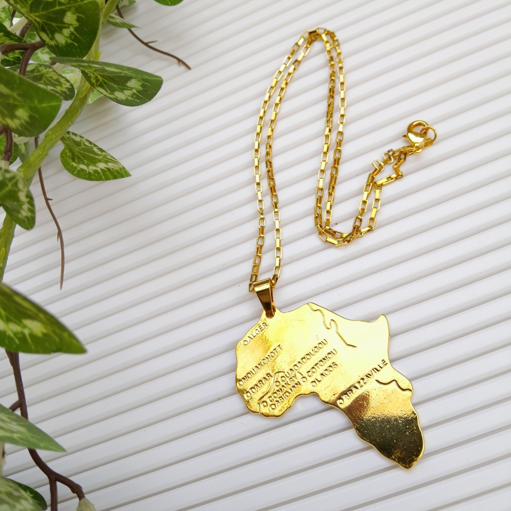Gold Stainless Steel Africa Map Necklaces (copy)