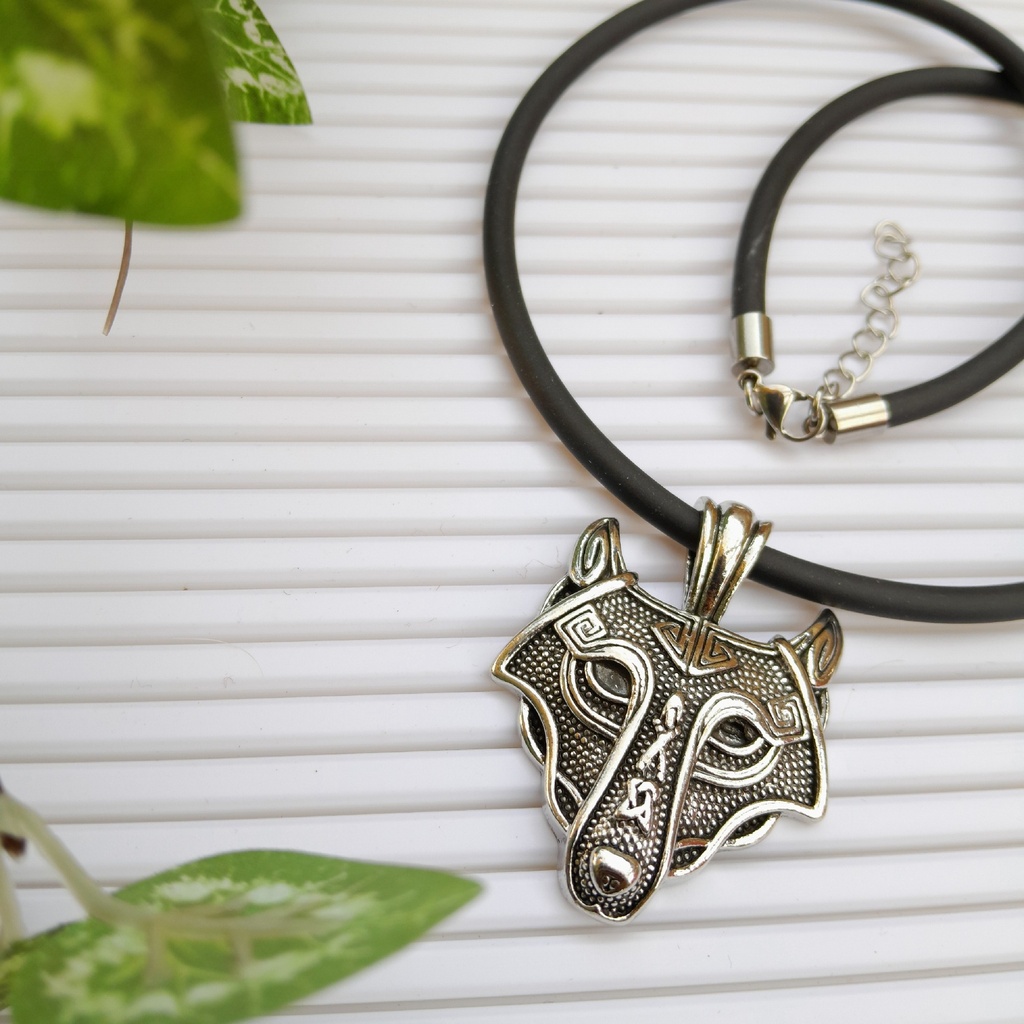 Stainless Steel Big Wolf Head Necklace