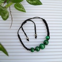 Slider bracelet with natural malachite stones