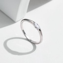 Gold Titanium Steel Drop Zirconium V Shape Ring #8
