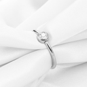 Stainless Steel Cubic Zirconia Round Ring - Size #8