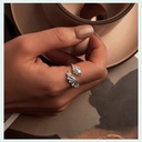 925 Sterling Silver Flying Dragon Open Ring