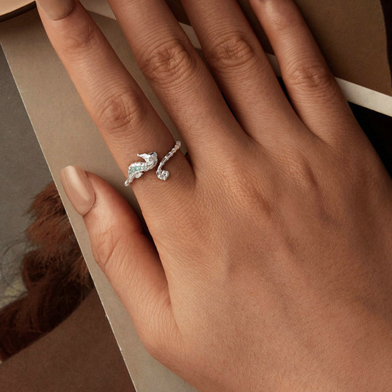925 Sterling Silver Flying Dragon Open Ring