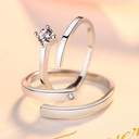 925 Sterling Silver Silver And Cubic Zirconia Geometric Open Ring