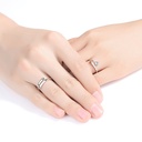 925 Sterling Silver Silver And Cubic Zirconia Geometric Open Ring