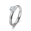 3mm Stainless Steel Ring with Cubic Zirconia Stone- Size #7