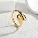 Gold Stainless Steel Ring with blue cubic zirconia (copy)