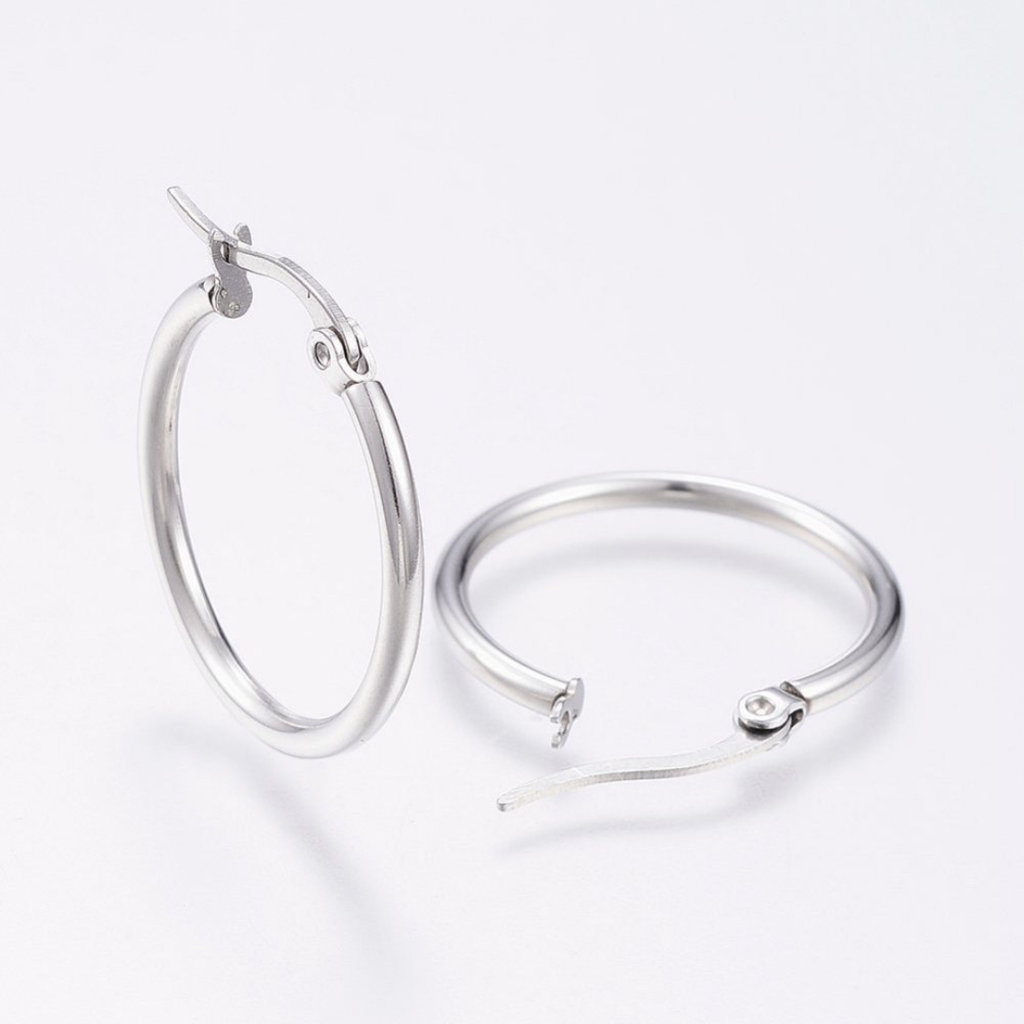 [ear27] Stainless Steel hoops small