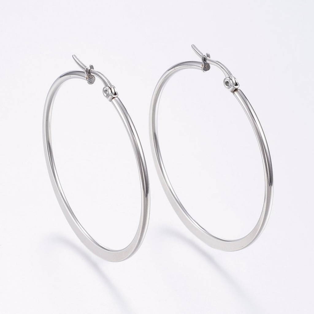 Stainless Steel Hoops - Medium with flat bottom