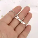  Silver Titanium Steel Heart Mama Necklace