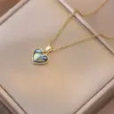 Gold Titanium Steel Shell Heart Necklace