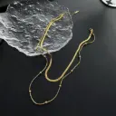 Gold Titanium Steel Snake Bone Chain Double Layer Necklace
