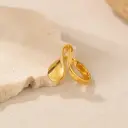 Gold Stainless Steel wave ring - #6
