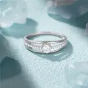 Sterling Silver connected rings withCubic Zirconia - #8