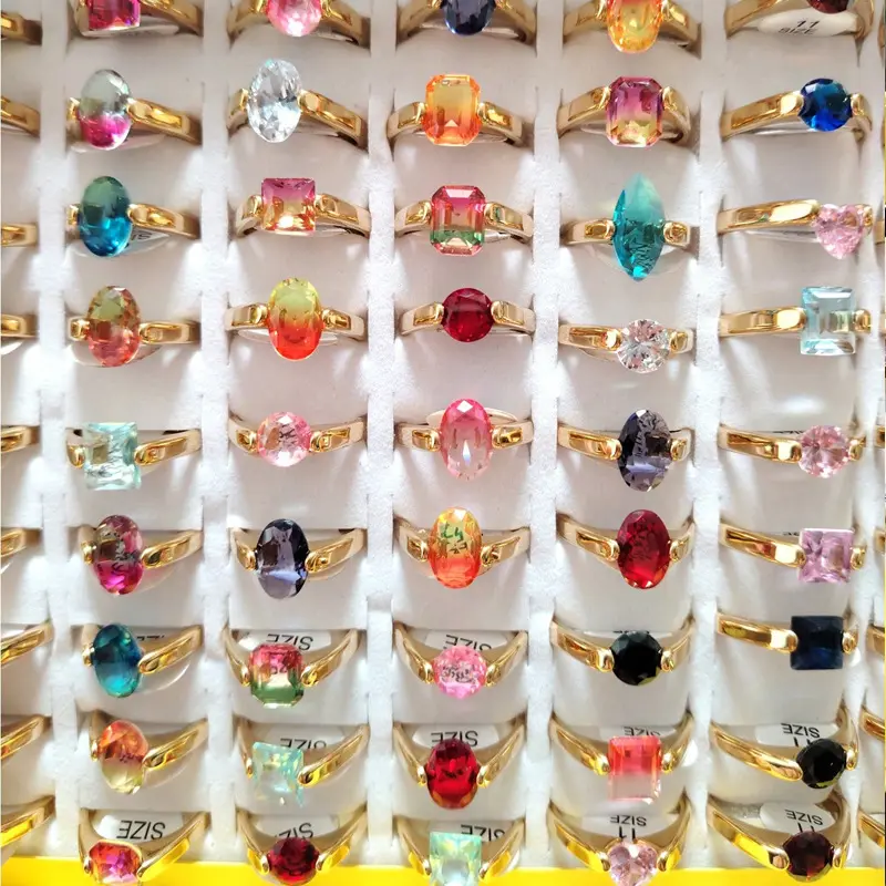 Stainless Steel Geometric Ring With cubic zirconia