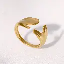 Gold Steel Stainless Steel Irregular Open Ring