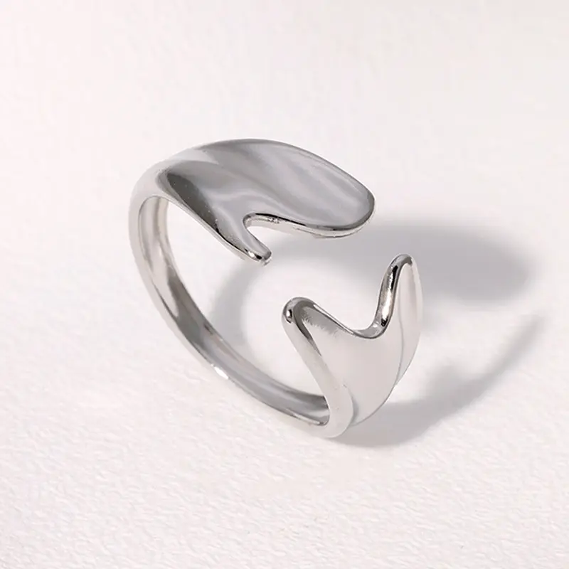 Steel Stainless Steel Irregular Open Ring