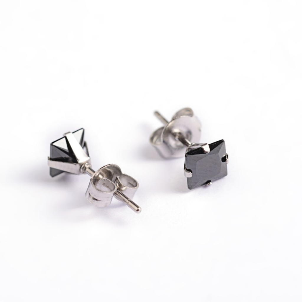 Black Cubic Zirconia Studs
