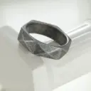 Old Antique Silver Titanium Steel ring - #10