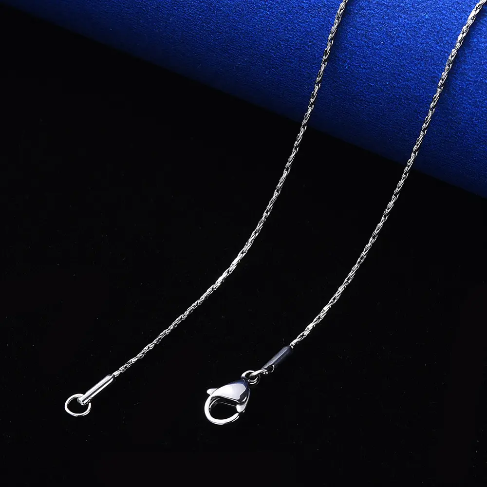 Non-Tarnish 304 Stainless Steel Round Snake Chain Necklace, with Rondelle Beads and Lobster Claw Clasp, Stainless Steel Color