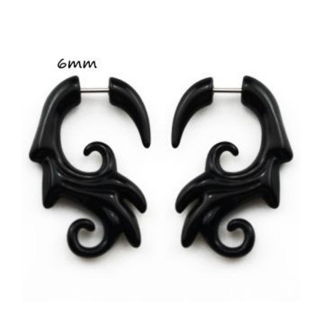 Black Acrylic Spiral studs