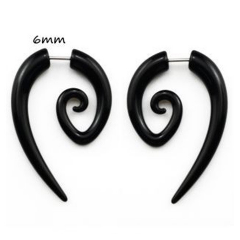 Black Acrylic Spiral studs