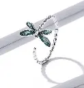 925 Sterling Silver Firefly open ring with Cubic Zirconia 