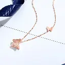 Butterfly Titanium Steel Plating Pendant Necklace - Rose Gold
