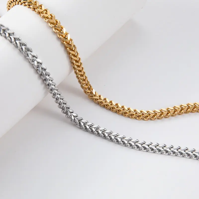  Stainless Steel Necklace - Box chain Gold