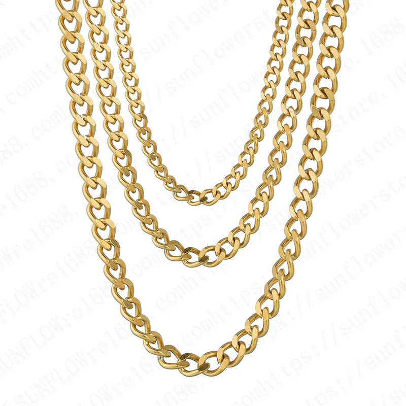  Stainless Steel Necklace Golden 3mm Width 40 Length