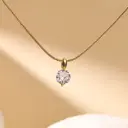 Gold Stainless Steel Necklace with round cubic zirconia stone pendant
