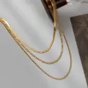 Stainless Steel 18K Gold Plated 3 Layered Necklaces