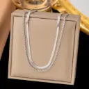 304 Stainless Steel Double Layer Necklaces Snake Chain and Rope Chain 