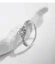 925 Sterling Silver with 0.5ct 5mm D Color Moissanite Diamond Crown Ring - Size #8