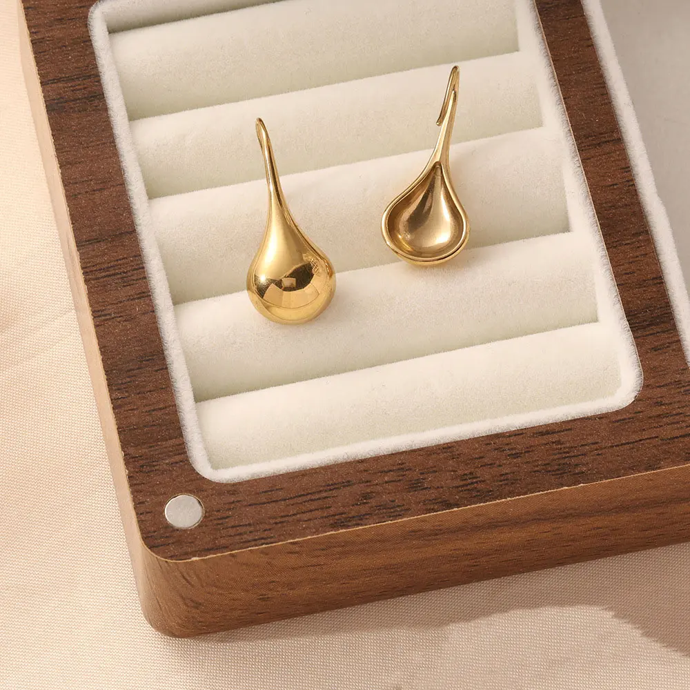Gold Stainless Steel Water droplet earring hooks