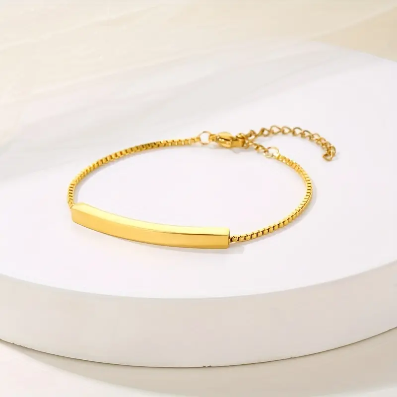 Gold 304 Stainless Steel Box Chain Bracelet