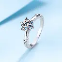 925 Sterling Silver with 1 carat 6.5mm Moisanite Diamond - Size #9 