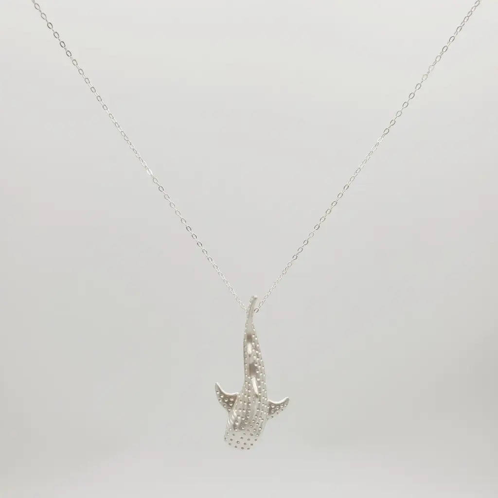 925 Sterling Silver Cable Chain with Whale Shark Pendant Necklace 