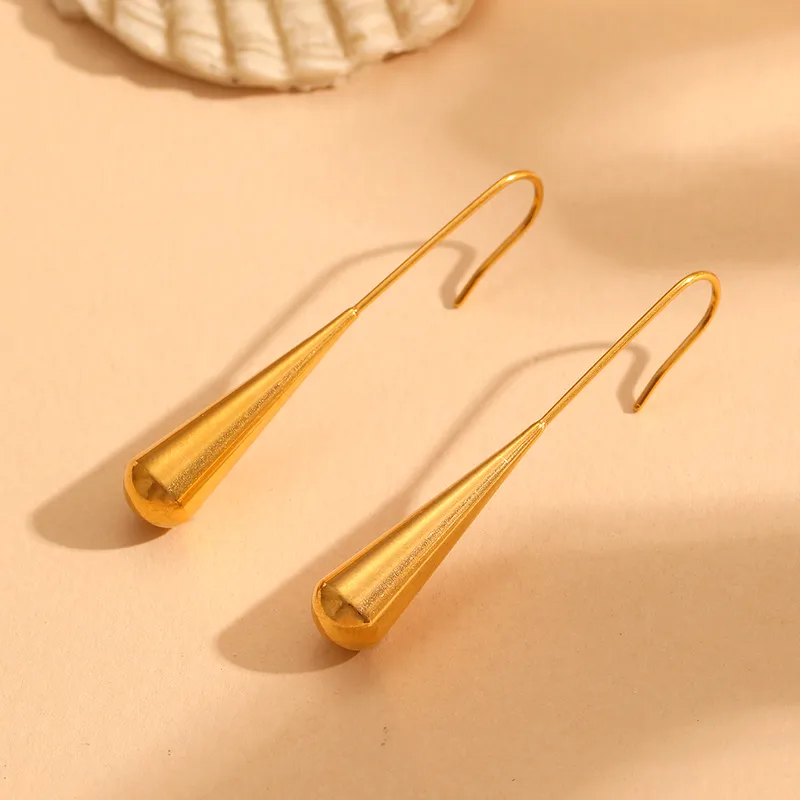 [Ear86] Stainless Steel Long Water droplet earring hooks 