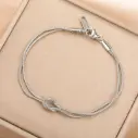Retro Classic Style Solid Color Knot 304 Stainless Steel Snake Chain Bracelets