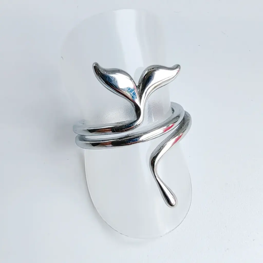 [ring231] Fish Tail 304 Stainless Steel Waterproof Non Tarnish Ring - #6