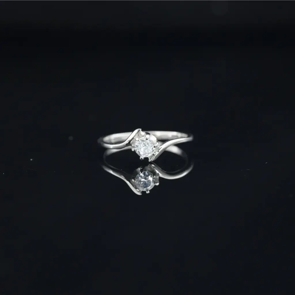 Titanium Steel ring with cubic zirconia- #7