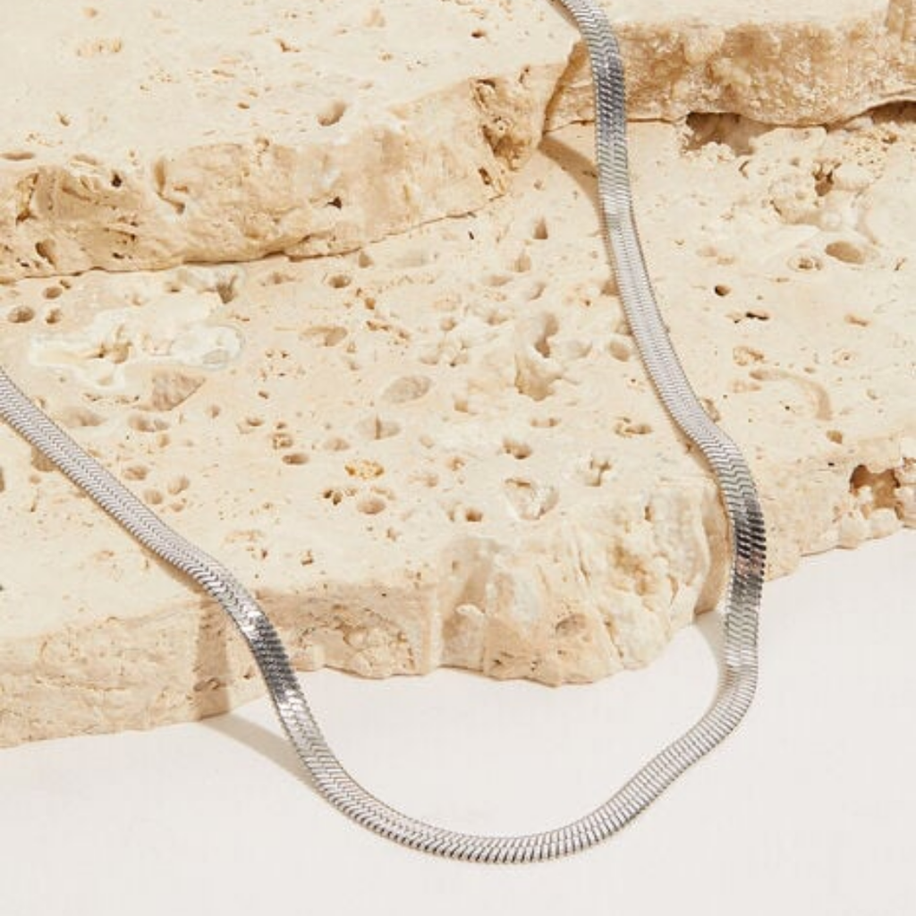 [neck245] Stainless Steel Snake Chain Necklace 3mm - 45 +5cm 