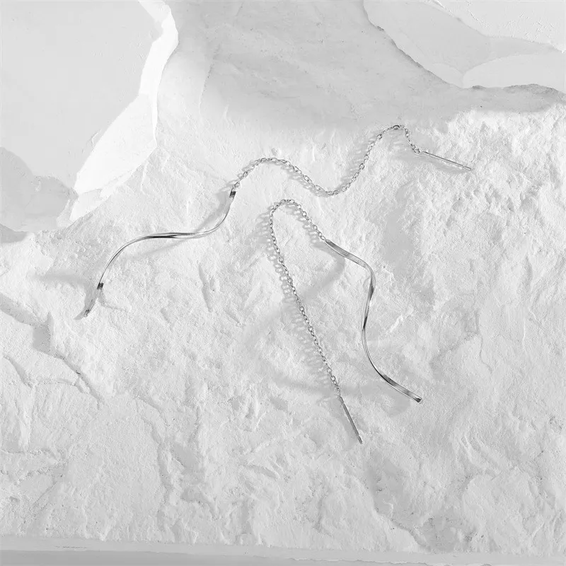 Spiral 304 Stainless Steel Simple Style Waterproof Non Tarnish Ear Line