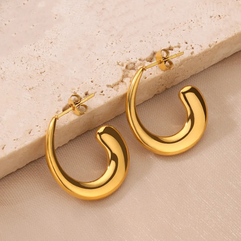 [ear93] 304 Stainless Steel PVD Coated Simple Style Ear Studs