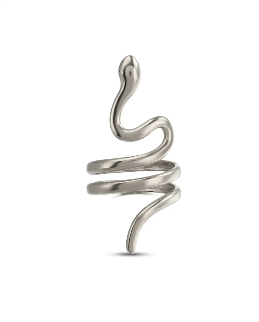 Silver Solaris Snake Ring